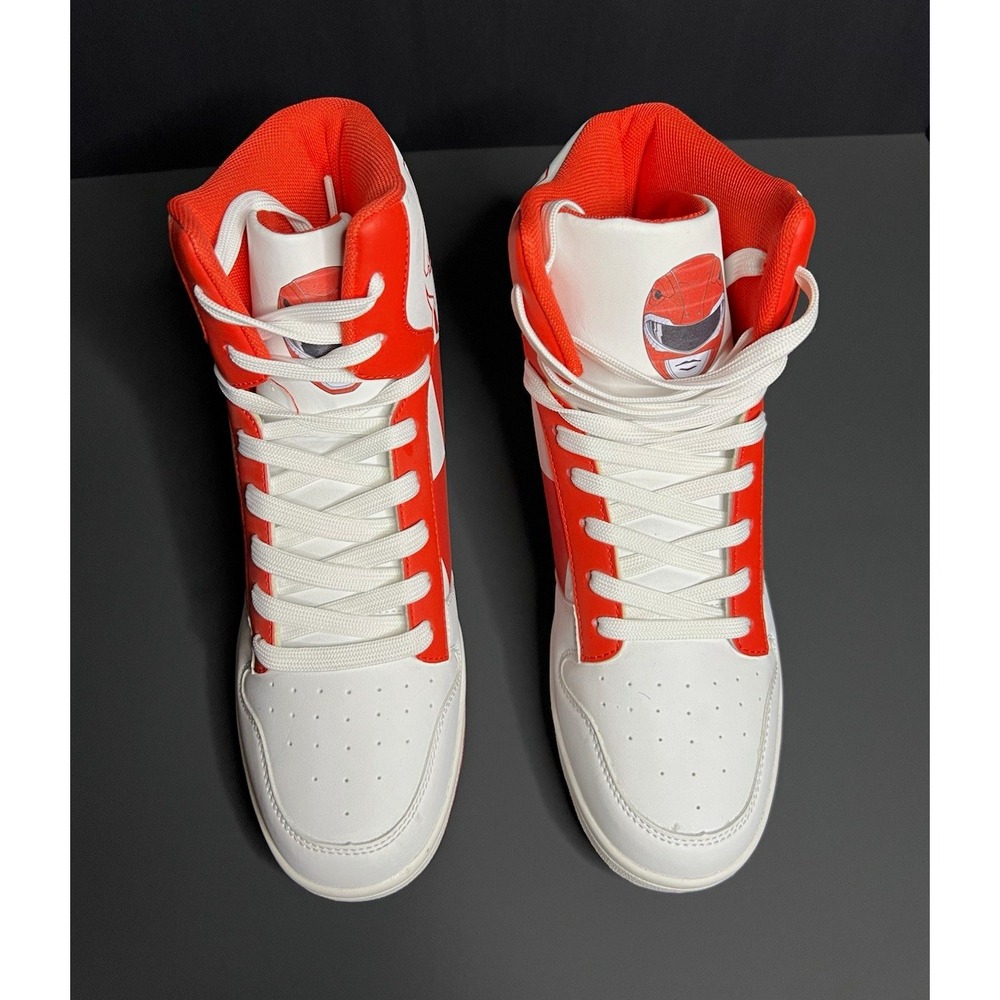 Power Rangers Red/White Colorblock High Top Lace-Up Sneakers Men